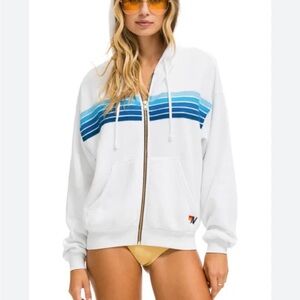 5 Stripe Relaxed Zip Hoodie
